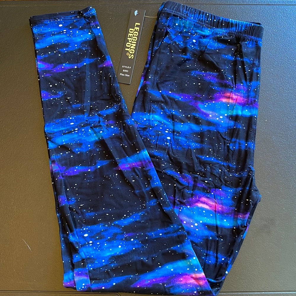 Plus size Leggings Depot, NEW Purple, BLUE, Black, white.  Stretch